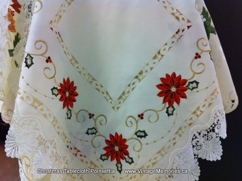 Christmas Poinsettia tablelcoth