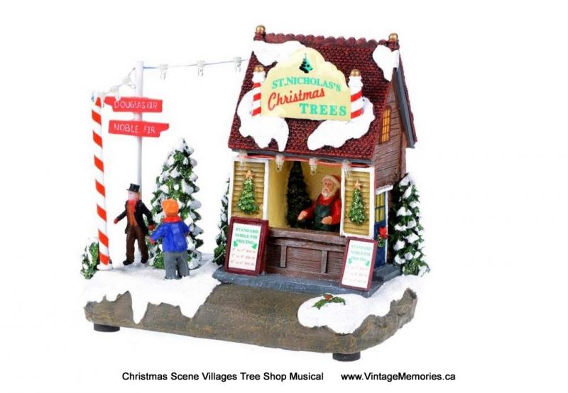 Christmas Scene Villages Tree Shop Musical 