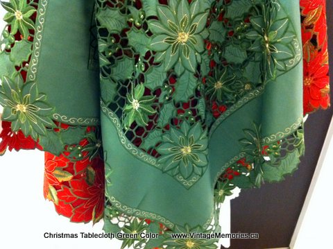 Christmas Tablecloth Green Color