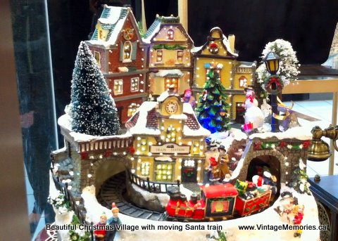 Christmas village Santa train