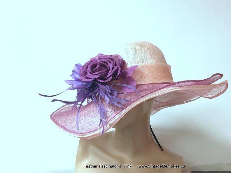 Feather Fascinator in Pink 2