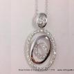 Oval Circle 4 Crystal Pendant