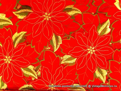 Poinsettia Xmas tablecloth