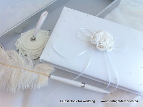 guest book for wedding ecru